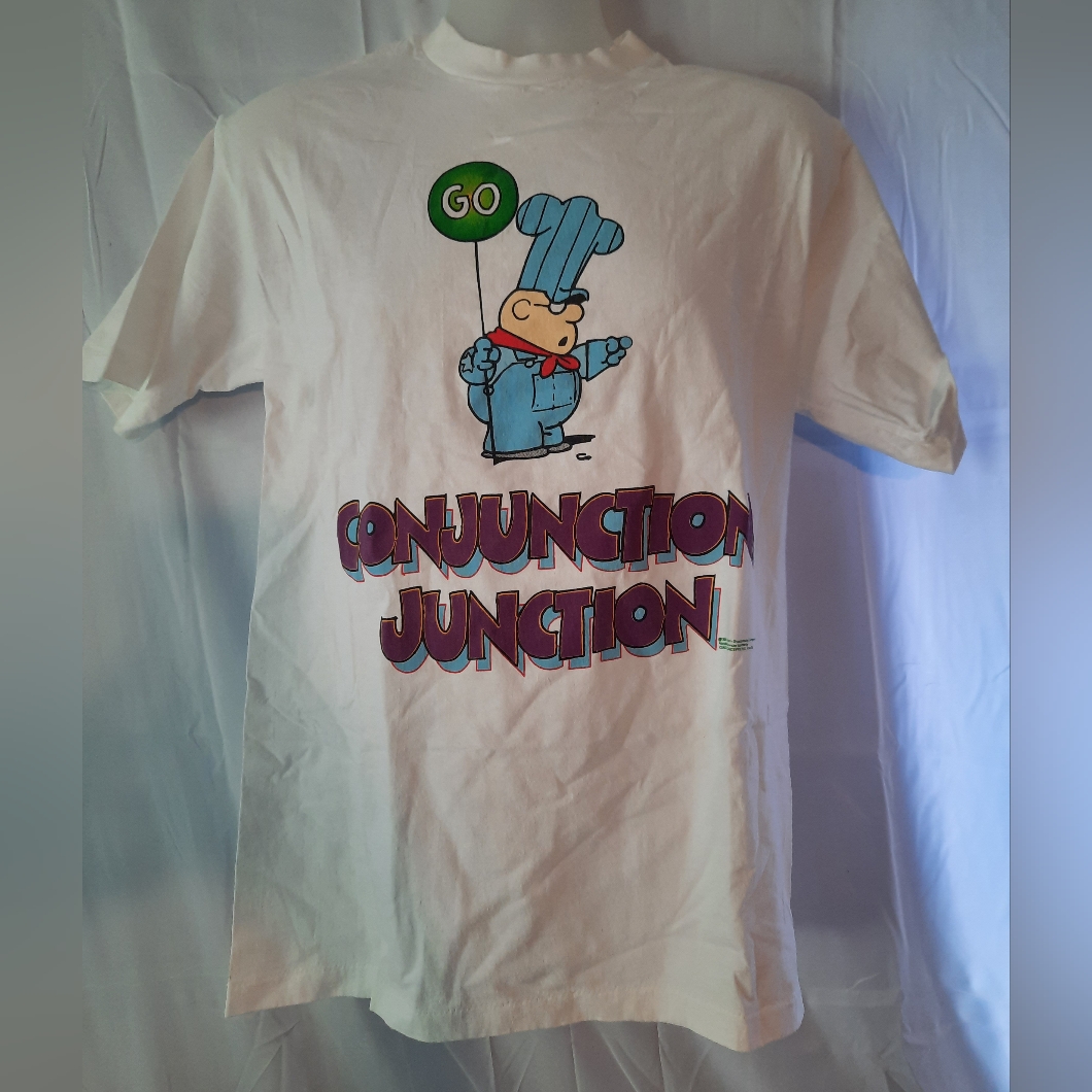Vintage 1995 Conjunction Junction What's Your Function? Shirt Sz L Single Stitch